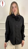 Camasa Dama, Bumbac, Maneca Lunga, Uni, Negru