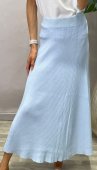 Fusta Dama, Lunga, Evazata, Tricot, Albastru Pastel