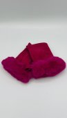 Manusi Fara Degete, Dama, Cu Blanita, Aspect Piele Intoarsa, Fucsia