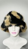 Palarie Cu Blana, Dama, Snur Reglabil, Maro/Negru