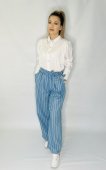 Pantaloni Anais, Bleu Dungi Albe
