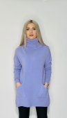Rochie Dama, Tip Pulover, Casual, Tricot Fin, Buzunare, Lila