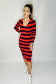 Rochie Midi, Tricot Ana, Mov/Portocaliu