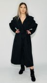 Trench Queen, Lung, Cu Cordon, Capse, Negru